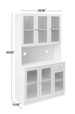 AVZEAR Kitchen Pantry Cabinet, Glass Door Cupboard 69.7 Freestanding  Multifunctional Kitchen Pantry Cabinet Storage Cabinet Cupboard with 6  Doors,4 Shelves and 1 Drawer, White - Yahoo Shopping