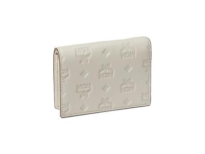 MCM Aren Embroidered Monogram Leather Small Wallet Mini (Oatmeal