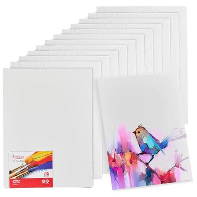 PHOENIX Watercolor Canvas Panels 9x12 Inch, 6 Pack - 8 Oz Triple Primed  100% Cotton Acid Free Canvases for Painting, Blank Flat Canvas Boards for