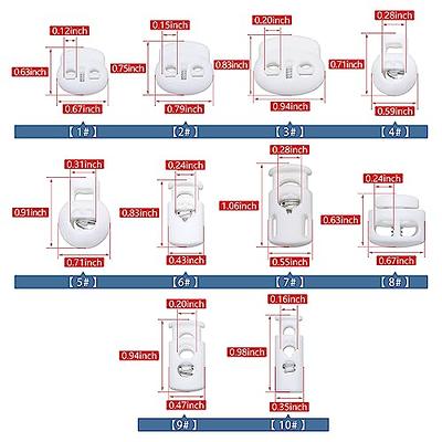 SEMINI 100PCS White Plastic Cord Locks Spring Toggle Stopper Cord Stops  Fastener Toggles for Shoelaces, Drawstrings, Paracord, Bags, Clothing  (White) - Yahoo Shopping