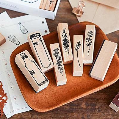 7 Pieces Vintage Wooden Rubber Stamps, Plant & Flower Decorative Mounted Rubber  Stamp Set for DIY Craft, Letters Diary and Craft Scrapbooking - Yahoo  Shopping