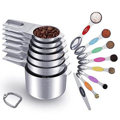 Magnetic Measuring Cups Set Stainless Steel Heavy Duty Metal Measuring Cups  for Dry and Liquid Ingredients (black) - Yahoo Shopping