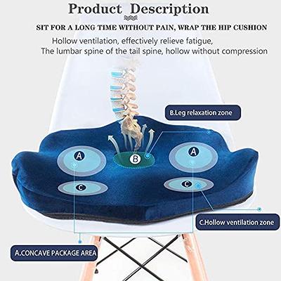 Orthopedic Donut Seat Cushion with Cooling Gel Infused Memory Foam -  Ergonomic Pressure Pain Relief For Coccyx, Tailbone, and Hemorrhoid Pain -  Comfortable Seat Pillow - Black 