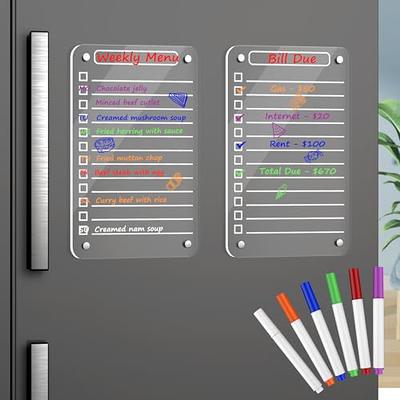 JonXon Acrylic Magnetic Dry Erase Board for Fridge 10x14 Clear