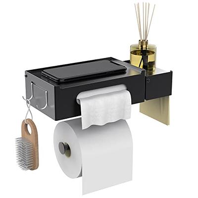 Reversible Toilet Paper Holder With Phone Shelf, Modern Style