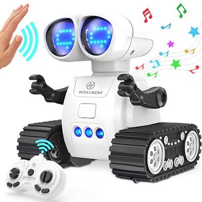  Playsheek Rechargeable Emo Robot with Auto-Demonstration -  Remote Control Smart Robot Toy Gift for Kids Age 3+ - Purple : Toys & Games