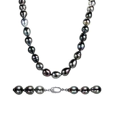 Mihiarii Tahitian Black Pearl Strand Necklace Sterling Silver