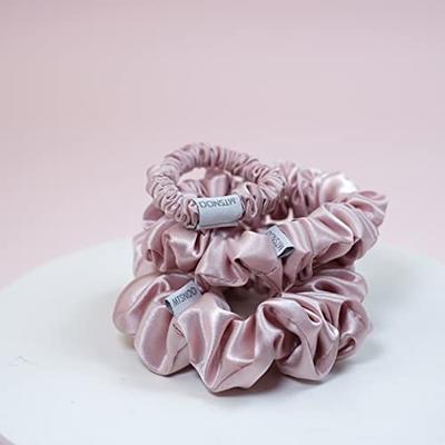 Small Pink Mulberry Silk Hair Scrunchie