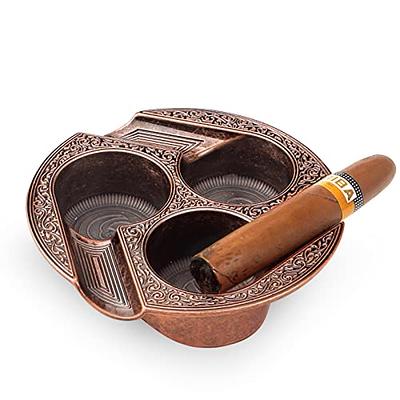 OILP Cigar Ashtray Metal Cigar Cigarette Ashtray for Patio/Home Modern  Table Cigar Ashtrays,Cigar Ash tray Accessories Gifts for Men-(Square,Alloy)