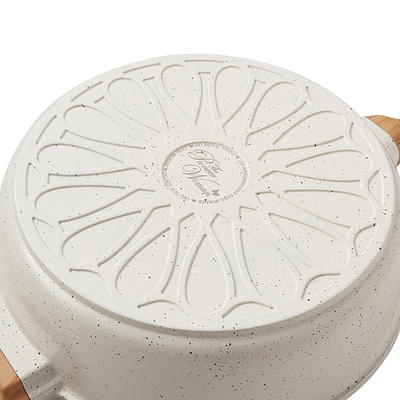 The Pioneer Woman Prairie Signature 6-Quart Cast Aluminum Jumbo Saut Pan, Linen Speckle, Size: 6 Quart