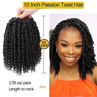 9 Packs Passion Twist Crochet Hair Pre Looped Crochet Passion Twist Hair  Pre-twisted Passion Twist Hair Bohemian Short Passion Twist Crochet Braids  Hair for Women Girls and Kids (14Inch,T1B/350) - Yahoo Shopping