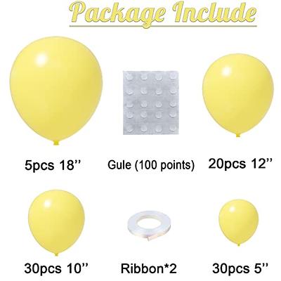 PartyWoo Yellow Balloons, 100 pcs Yellow Balloons of 18 inch 12 inch 10  inch 5 inch Latex Balloons for Yellow Balloon Garland Arch Kit, Birthday