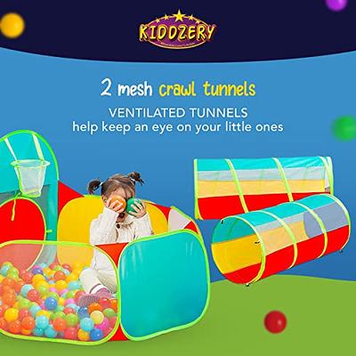 Kiddzery Tunnel and Ball Pit Play Tent | 5pc Toddler Jungle Gym