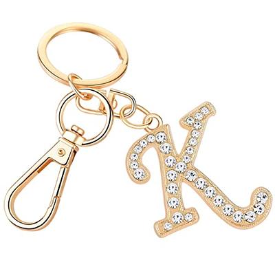 LAXPICOL Gold Letter A-Z Keychain for Women Men Purse Handbags Metal Alphabet Initial Letter Key Ring Novelty-keychain