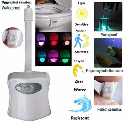 LED Toilet Bowl Light, Motion Sensor 8-Color Changing Waterproof