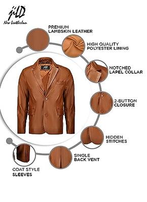 Invisible Stitching Casual Leather Blazer for Men - Button Up