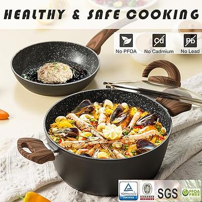 Vkoocy Nonstick Kitchen Cookware Set, Pots and Pans Set Healthy