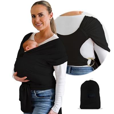  Momcozy Baby Wrap Carrier, Easy to Wear Infant Carrier Slings,  Lightweight Hands Free Baby Sling, Adjustable Baby Carriers for Newborn to  Toddler 8-35 lbs, Black : Baby