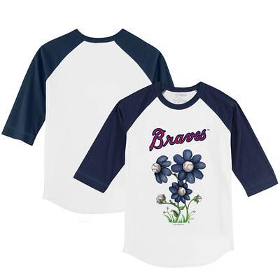 Toddler Tiny Turnip White/Navy Atlanta Braves Blooming Baseballs 3/4-Sleeve  Raglan T-Shirt - Yahoo Shopping