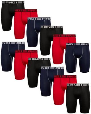 AND1 Men's Underwear – 12 Pack Long Leg Performance Compression Boxer  Briefs (S-3XL)