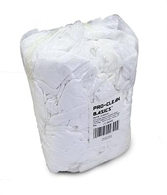 Buffalo Industries (10524) Absorbent White Recycled T-Shirt Cloth Rags - 25  lb. box - For All-purpose Wiping, Cleaning, and Polishing - Made from 100%