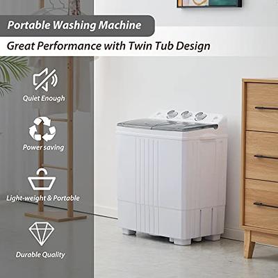 ROVSUN 11LBS Portable Washing Machine Mini Compact Twin Tub Washer wit