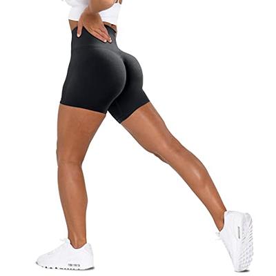 Biker Shorts for Womens Butt Lifting Athletic Casual Yoga Shorts Back  Pockets Solid Booty Shorts High Waist Sport Short Pants