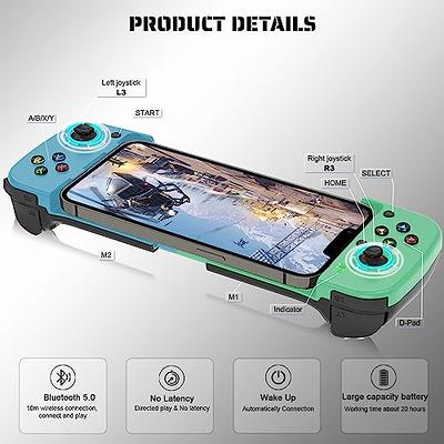 arVin Mobile Game Controller for iPhone & Android with Phone Holder,  Wireless Gamepad Joystick for iOS iPhone 14/13/12/11, Samsung Galaxy  S22/S21/S20