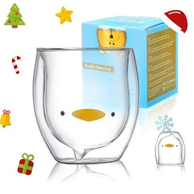 Duck Mug Cute Mugs Glass Double Wall Insulated Glass Espresso Cup