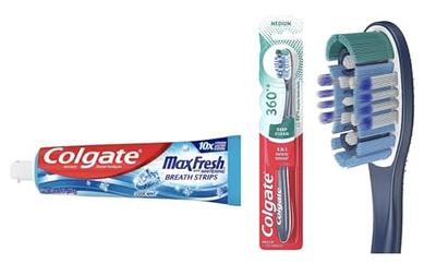 Colgate MaxFresh Whitening Toothpaste with Mini Breath Strips, Cool Mint - 6 oz