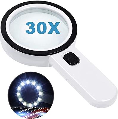Illuminated Jewelers Loupe, USB Rechargeable 28mm Field 10X Jewelry Loupe  Magnifier with LED Light and Scale Portable Focused Eye Magnifying Glass  for Coins Gems Watches - Yahoo Shopping