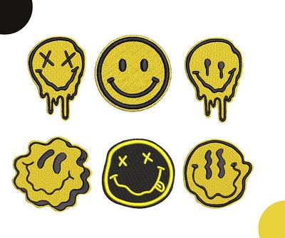 Smiley Face Patch - White