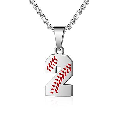 Personalized Baseball Necklaces Baseball Jersey Number 00-99 Necklace  Stainless