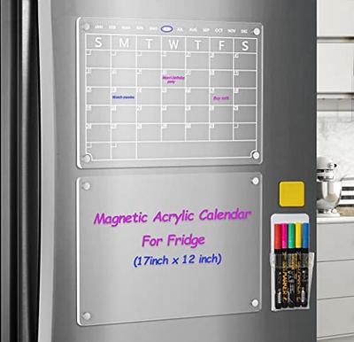 Jelofly Magnetic Acrylic Note Board for Fridge, 14 x 10 Inches
