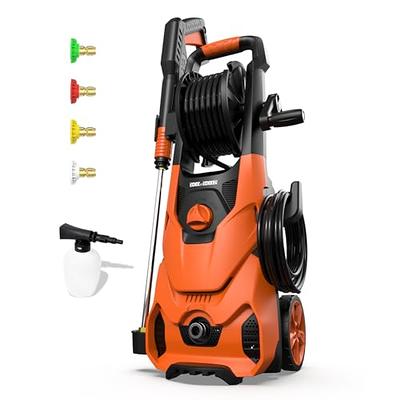 Giraffe Tools Grandfalls Pressure Washer Plus Soft, Electric Pressure  Washer Wall Mount, 100ft Retractable Pressure Washer Reel, 4 Quick Connect  Nozzles, Foam Cannon, Cleaning Patios, Cars, Driveways 