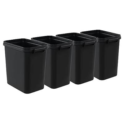 Rubbermaid Commercial Products Slim Jim Plastic Rectangular Trash/Garbage  Can With Venting Channels, for Kitchen, Office, Workspace, 23 Gallon, Black  - FG354060BLA 