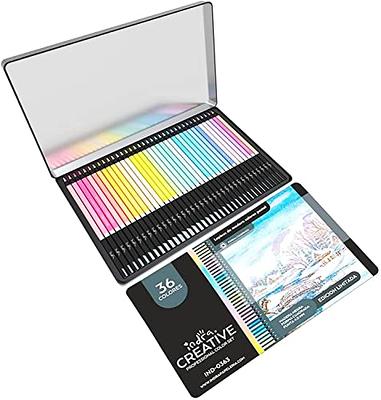 POPYOLA 136 Pack Colored Pencils Set with Portable Gift Case, Art Supplies 120 Colored Pencils, 3-Color Sketch Book, Coloring Book, Sketchbook