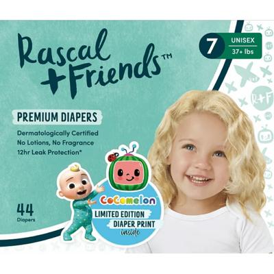 NEW SIZE 7* Rascal + Friends Cocomelon *SAMPLE* of SIX (6) Diapers