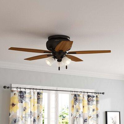 Blade Flush Mount Ceiling Fan With Pull