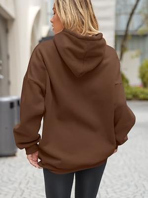 Dokotoo Womens Oversized Cozy Soft Warm Thick Fuzzy Sweatshirt Sweater  Casual Loose Sweatshirt Hoodies for Women Fleece Pullover with Pockets  Coffee Small at  Women's Clothing store