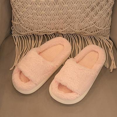 Dream Pairs Women's Plush Fuzzy Slip on Indoor Outdoor Winter House Slippers