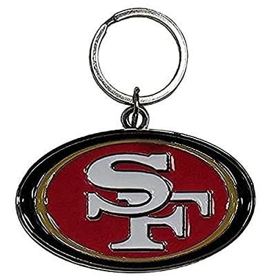 Rico Industries NFL San Francisco 49ers Champ State Shape Keychain Silver  Medium