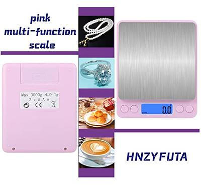 HNZYFUTA Digital Food Gram Scale Mini Pocket Scale for Food Ounces and  Grams,Baking,Cooking,Kitchen and Small Items,Tare Function,2Trays,LCD  Display (Batteries Included) Pink - Yahoo Shopping