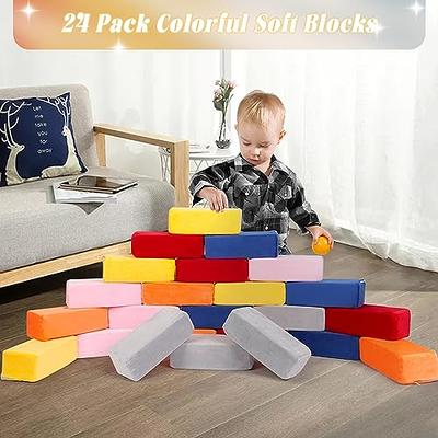 MODEREVE Foam Building Blocks for Kids，24 Pack Soft Foam Blocks