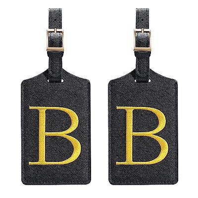  2 Pack Luggage Tags for Suitcases, PU Leather Baggage