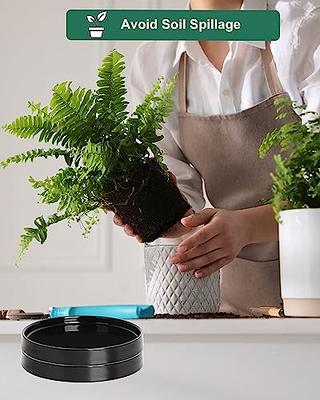 INGOFIN Cylinder Ceramic Plant Pots - 6 inch + 5 inch Planter with Drainage  Hole, Modern Indoor Plants Orchid Succulent Flower Pots for Home Office