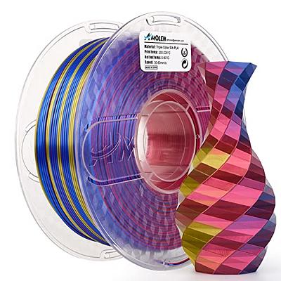 ERYONE Silk Tri-Color Coextrusion PLA Filament,3D Printer 1.75mm,+/-0.03mm,  Triple Color Filament 1KG(2.2lbs), Silk Red,Blue and Green