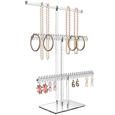 YAMAZAKI Home Rin Jewelry Organizer Stand Earring Necklace Bracelet  Standing Display Holder Storage, Natural Wood Box - Abs Plastic - Yahoo  Shopping