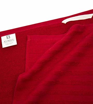 Premium Kitchen Towels (20x 28, 6 Pack) Large Cotton Kitchen Hand Towels Flat & Terry Towel Highly Absorbent Tea Towels Set with Hanging Loop (Red)