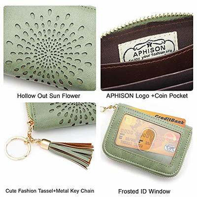 Fashion Girl Gift Cards Holder Wristlet Keychain Wallet Id Windows